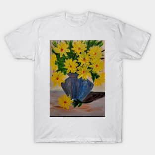 A beautiful bouquet of mixed flowers in a glass vase T-Shirt